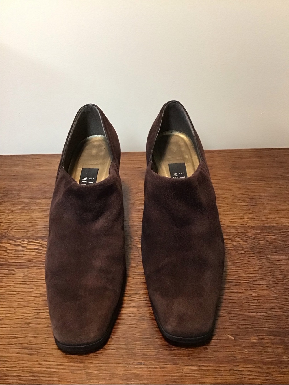 Stuart Weitzman Dark Brown Suede Slip-On Loafers 7.5